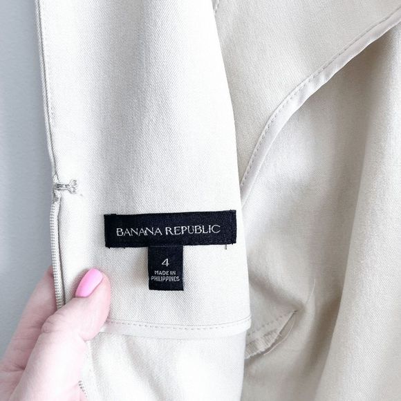 Banana Republic Womens  Dress Halter Spaghetti Strap Cream Summer Ivory - Picture 4 of 8